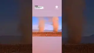 Storm Chasers Jump Into Twin Dust Devils Swirl Across Arizona