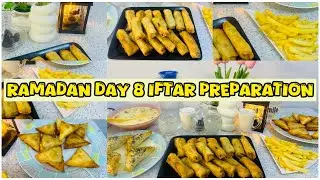 Ramadan Day 8 Iftar Preparation | Chicken Spring Rolls, Simple Iftar Drinks & Desserts