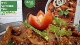 वेजीटेरियन मीट की विधि 100% Vegetarian Meat Curry Recipe | Vegan Good Dot Review | Instant & Healthy