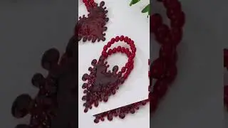 Red Heart-shaped Bead Necklace Bracelet Set   