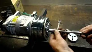 Removel of spring leave cluth from a Seltec / Zexel AC Compressor