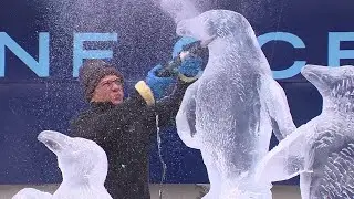 Inside Boston's ice sculptures being created for First Night