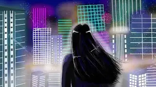 Ночной город. Night city/  art в infinite painter.
