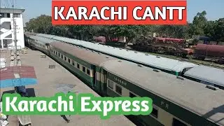 16 Down Karachi Express Train | Departing towards Washing Line of Karachi Cantt Railway Station