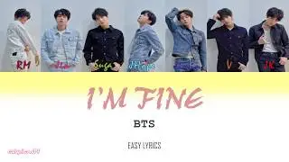 BTS (방탄소년단) Im Fine (Color Coded) Easy Lyrics