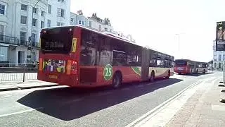 Mercedes CitaroG ExGALMAL114, GNE5343 Brighton&Hove 121 BP57UYF on 25 Arrives at Brighton Old Steine
