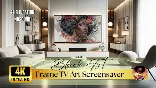 Modern BLACK Goddess WALL ART | 4k Frame TV Art | 2HR | #tvart #frametvart #framedart #4k
