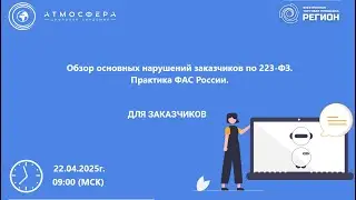 Обзор основных нарушений заказчиков по 223 ФЗ  Практика ФАС России