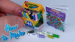 DIY Mini Crayola Markers & Coloring Book Set for Dolls | Easy Miniature Craft for Kids & Parents