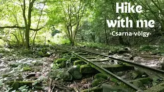 Abandoned & damaged train tracks and a stream I hiking in Csarna-völgy, Hungary