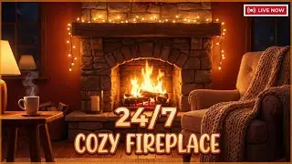 Cozy Fireplace 24/7 🔥 Warm Cabin Ambience for Relaxation, Sleep & Focus