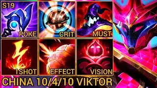 National Top 10 Viktor Mid Lane 10/4/10 - China Wild Rift New Build & Runes By Tiarty