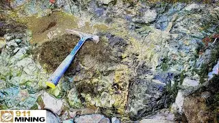 Epidote, Olivine, Chlorite, Quartz Veins & Magnetite Hosted In Basalt!
