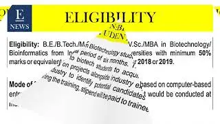 BIOTECH INDUSTRIAL TRAINING PROGRAM (BITP) 2019-20