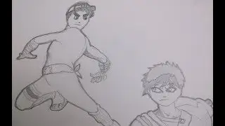 Gaara vs Rock Lee/ How to draw TIME LAPSE