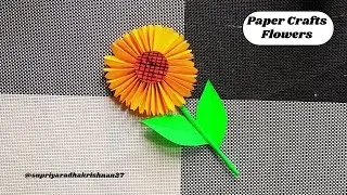 Beautiful Paper SunFlower | Diy Sun Flower Craft Easy | Paper Flower Making Step By Step