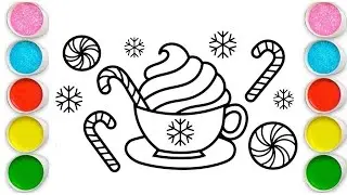 How to draw and colour cute and easy ice cream cup for kids