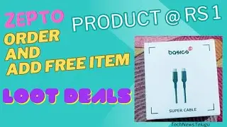 Basics Super Cable Android/IPhone cable at Rs1 on Zepto freebies in Telugu
