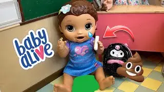 BABY ALIVE doll has a BIG accident on first day of School! 😱