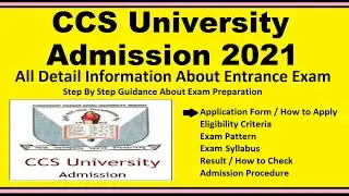 CCS University 2021 - Notification, Dates, Application, Eligibility, Admit Card, Pattern, Syllabus