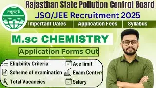 JSO & JEE Govt🔥 Vacancy 2025 || Msc/BSc Chemistry Students Must Watch!😱 || Complete Details ||