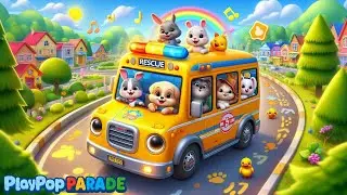 🚌🐾 Wheels on the Rescue Bus | Animal Time &ndash; Nursery Rhymes 🎶