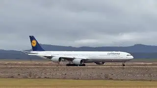 1st. retirement of Airbus A340-600 Lufthansa arriving at Teruel Airport 😭
