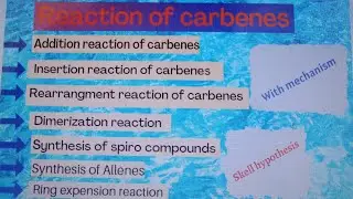 Reactions of Singlets and Triplets Carbenes With Mechanism?#Skell hypothesis.Easy notes on carbenes