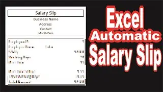 How to Make Fully Automatic Salary Slip in Ms Excel  | Lunar Computer College
