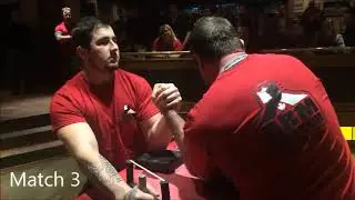 2018 GTA Armwrestling Championships - Brenden Lemmon Mulvihill Vs Janek Kwias (left arm)