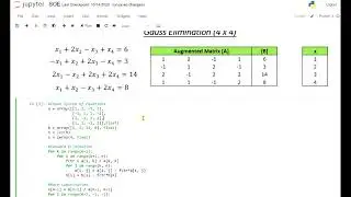 Gauss Elimination Code - ANY SIZE - Python Code