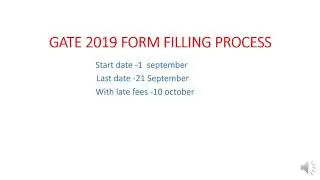 Gate 2019 form filling details