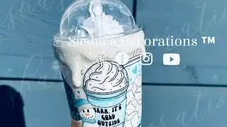 Урок по изготовлению крышки для стакана в виде снежного шара с имитацией взбитых сливок своими ру...