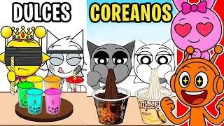 ¡LOS SPRUNKIS PRUEBAN COMIDA COREANA! 🍡 ¿CUÁL ES TU FAVORITO? (Oren Reacciona Incredibox)
