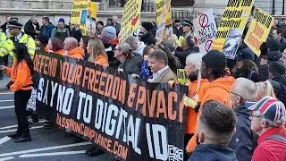 Акция протеста &laquo;Скажи нет цифровым удостоверениям личности&raquo; в Лондоне, 13 декабря 2025 года.