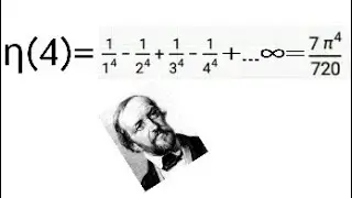 Dirichlet eta function evaluated at 4