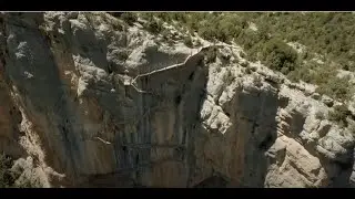 Plank Road Hanging on the Wall.PASARELAS DE MONTFALC&Oacute;.Congost de Montrebei.SPAIN