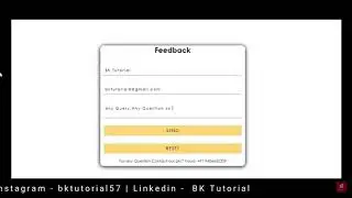 Create a Feedback Form HTML,CSS and HTML5 Validation by 