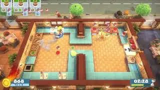 [Overcooked! AYCE] OC1 Story 1-4 - 2p - Score: 2760 w/ 笨笨