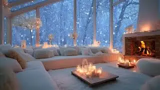 Cold Air Stories | Soft Piano, Falling Snow & Warm Fire in a Quiet Winter Night