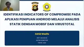 Identifikasi IoC dengan MobSF dari aplikasi penipuan android di Ditreskrimsus Polda Sumsel