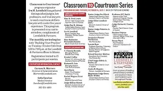 Classroom to Courtroom Session III — 