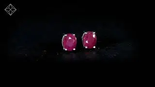 B3735 - RUBY 0.73CT STUD EARRINGS IN 9K WHITE GOLD