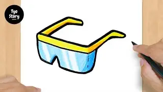 #822 How to Draw a Safety Glasses - Easy Drawing Tutorial