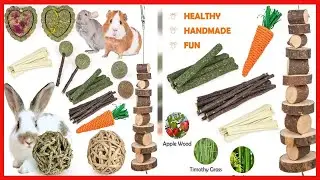 Sofier Rabbit Toys Bunny Toys Guinea Pig Toys Natural Timothy Hay Sticks Hamster Toys for Teeth Hand