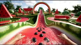 &ldquo;Watermelon Aqua Park ASMR | Relaxing Tropical Fruit Animation |  Cinematic Water Park Ambience&rdquo;