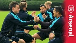 One-touch, backheels and keepy uppies as Arsenal prepare for their Champions League campaign