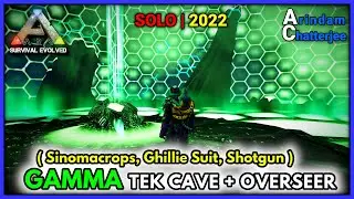 ARK - SOLO GAMMA TEK CAVE & OVERSEER No Dinos (Sinomacrops, Ghillie & Shotgun) - S2E283
