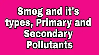 Smog and it's types, Primary and Secondary Pollutants