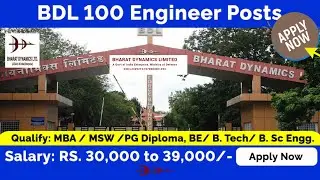 BDL Recruitment 2023 | BDL Engineer Jobs | How To Apply In BDL 100 Engineer Posts | Apply Now
